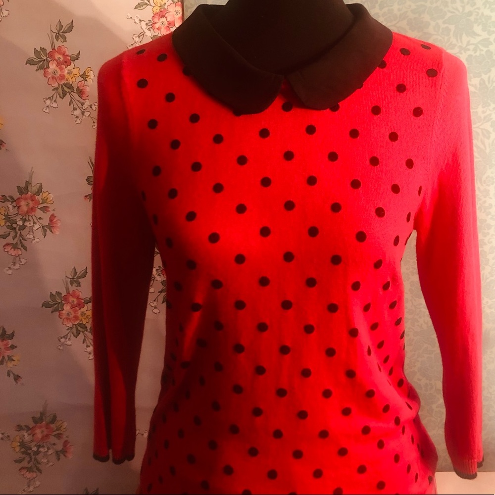 Polka dot Elle vintage knit top